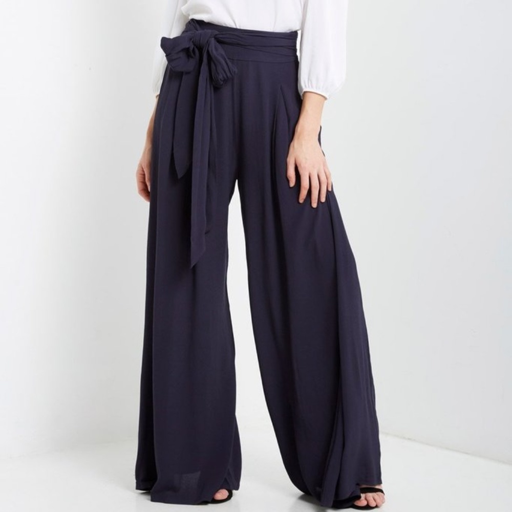 Navy Wide leg palazzo pants